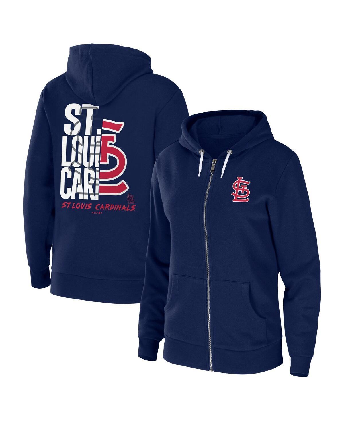 Womens WEAR by Erin Andrews St. Louis Cardinals Sponge Fleece Full-Zip Hoodie Blue Product Image