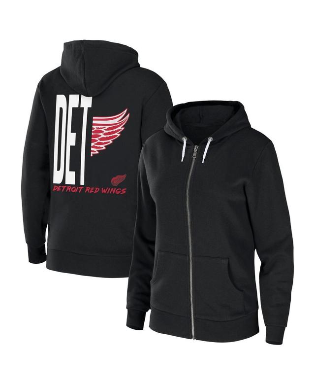 Womens Wear by Erin Andrews Black Detroit Red Wings Sponge Fleece Full-Zip Hoodie Product Image