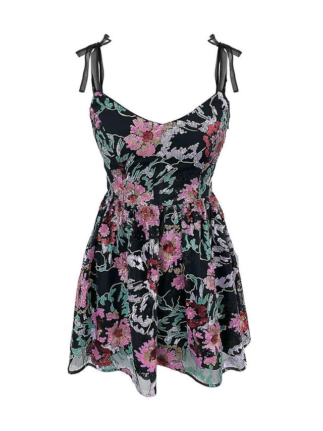 Womens Kaitrin Sequin Floral Sweetheart Minidress Product Image