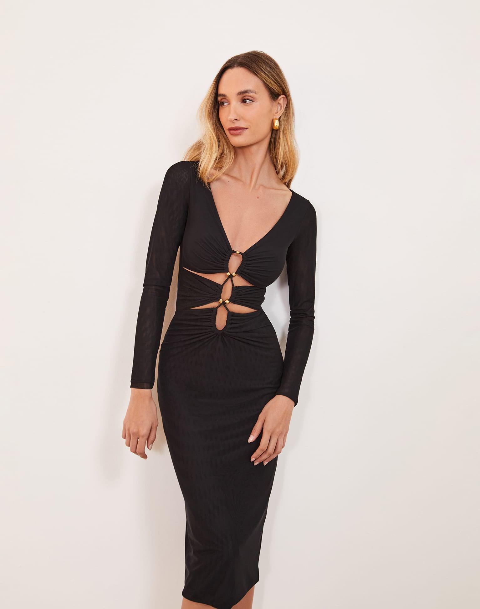 Luna Midi Dress - Black Product Image