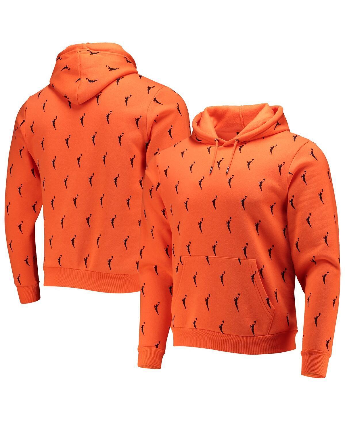 Mens The Wild Collective Orange Wnba Allover Logowoman Pullover Hoodie Product Image