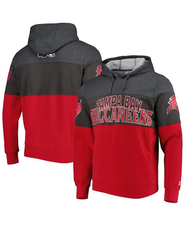 Mens Starter Heather Charcoal/Red Tampa Bay Buccaneers Extreme Pullover Hoodie Product Image