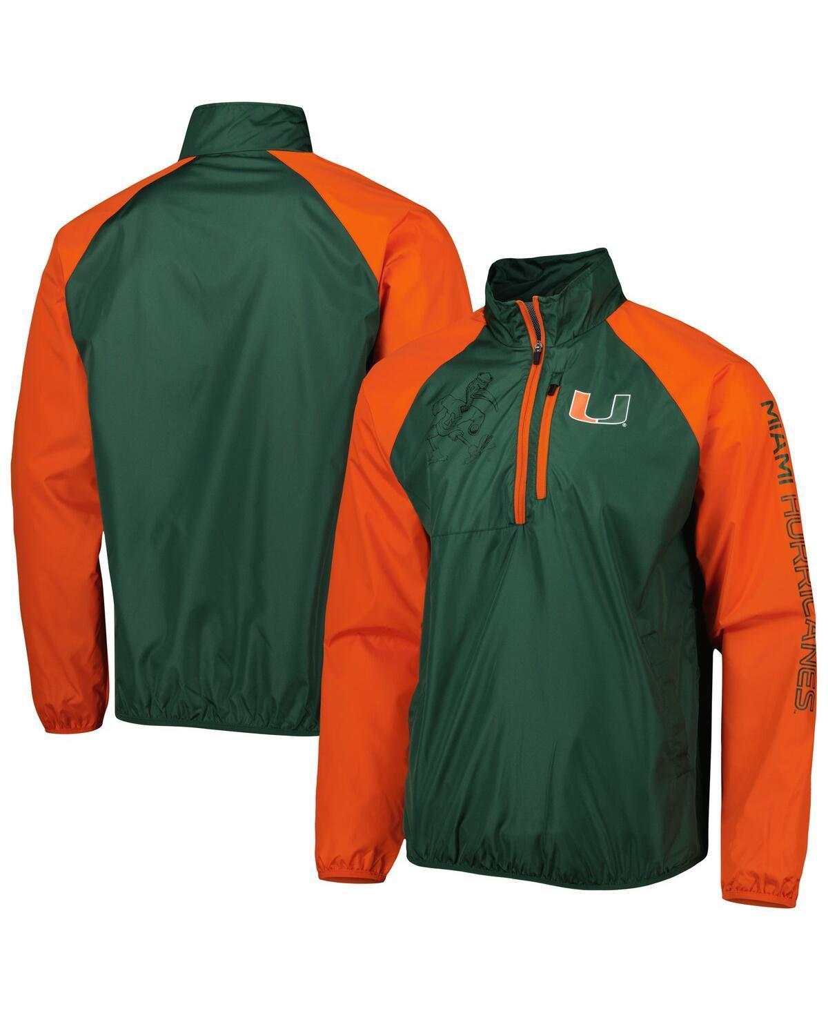 Mens G-III Sports by Carl Banks Miami Hurricanes Point Guard Raglan Half-Zip Jacket Product Image