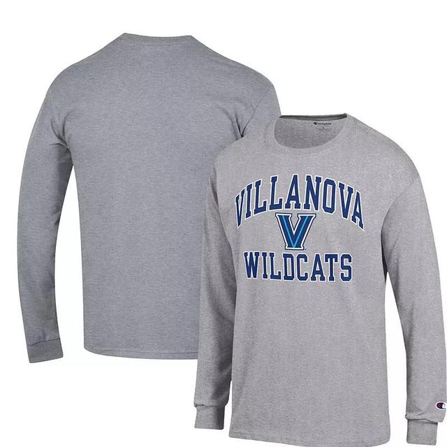 Mens Champion Heather Gray Villanova Wildcats High Motor Long Sleeve T-Shirt Product Image