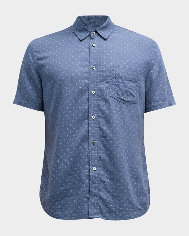 Men's Patterned Button-Down Shirt Product Image