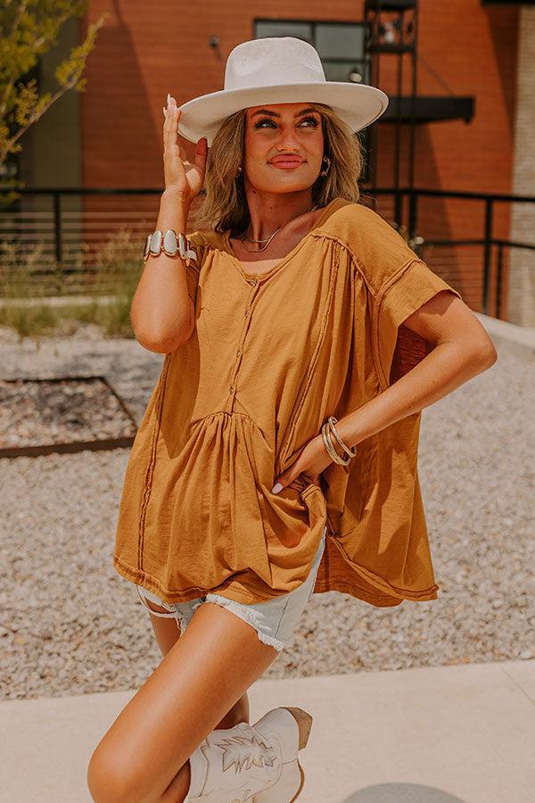 Full Of Charm Shift Top in Camel Product Image