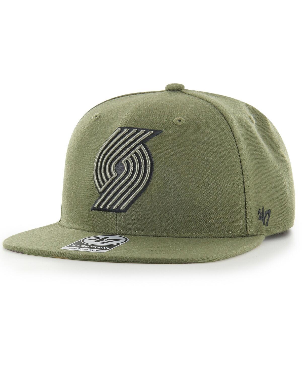 Mens 47 Olive Portland Trail Blazers Ballpark Camo Captain Snapback Hat Product Image