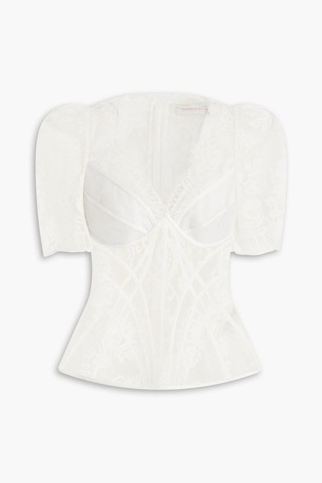 Dancer Cotton-blend Lace Top In Ecru Product Image