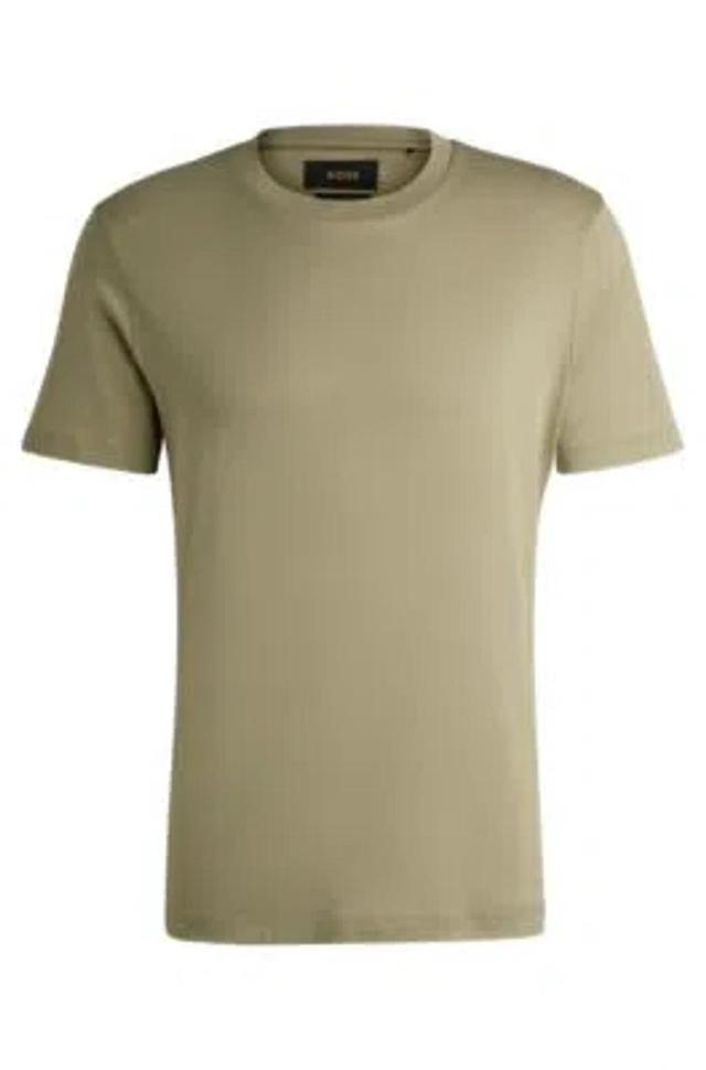 Regular-fit Crew-neck T-shirt In Mercerized Cotton In Light Green Product Image