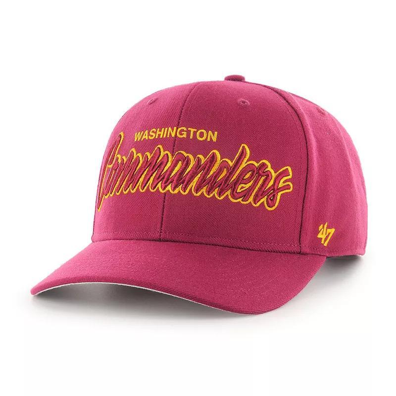 Mens 47 Burgundy Washington Commanders Street Script MVP Snapback Hat Product Image