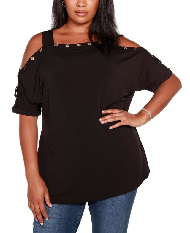 Belldini Plus Size Cold Shoulder Top Product Image