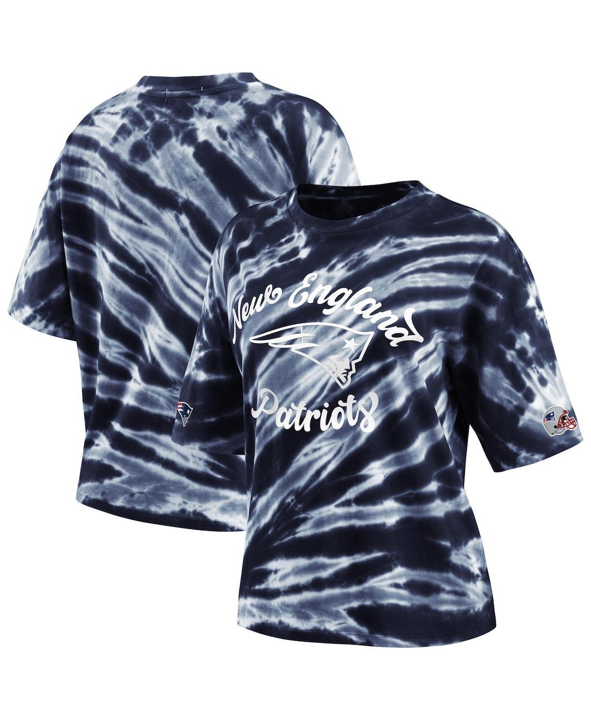 Womens Navy New England Patriots Tie-Dye T-Shirt Product Image