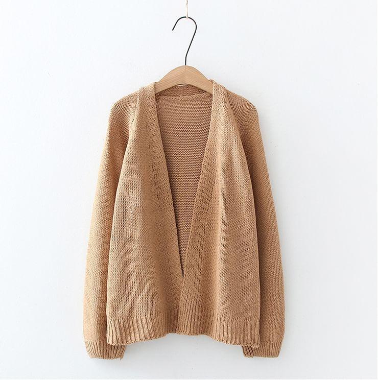 Plain Open Front Cardigan Product Image