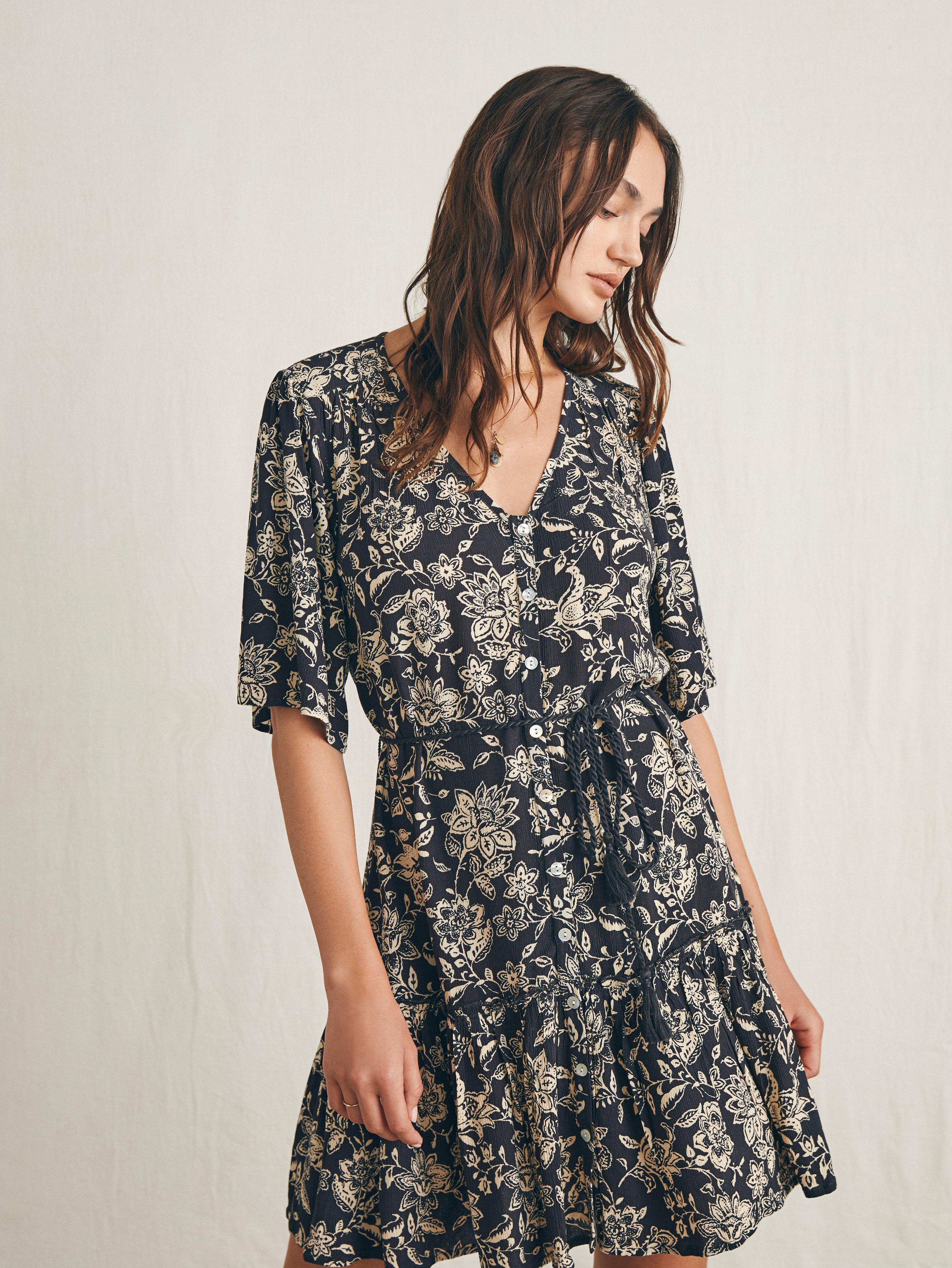 Orinda Mini Dress - Charcoal Chiyoda Floral Female Product Image