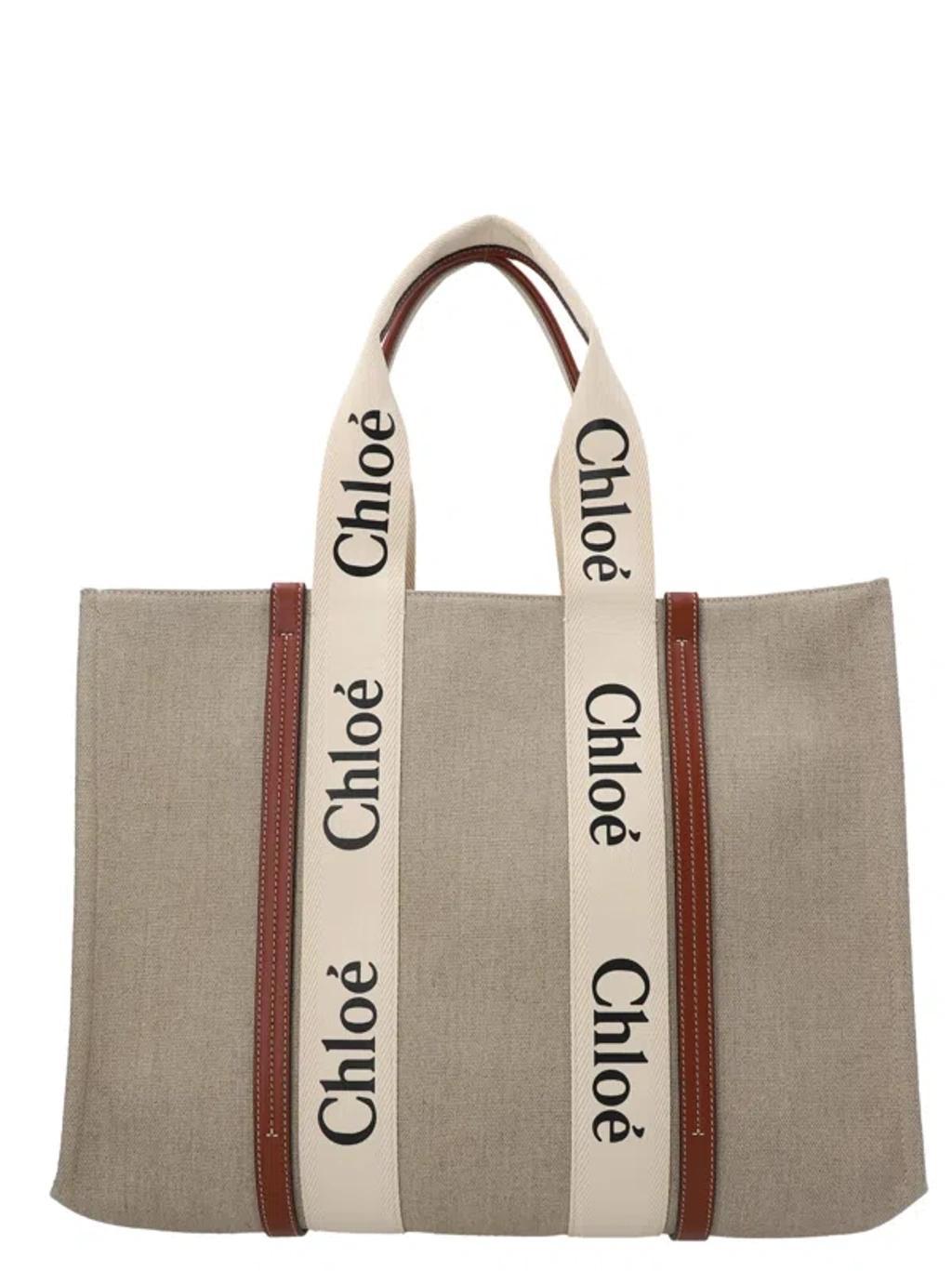 Woody Tote Bag In Beige Product Image