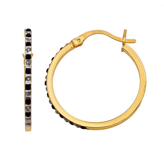 18k Gold-Over-Silver Sapphire Hoop Earrings, Womens Product Image