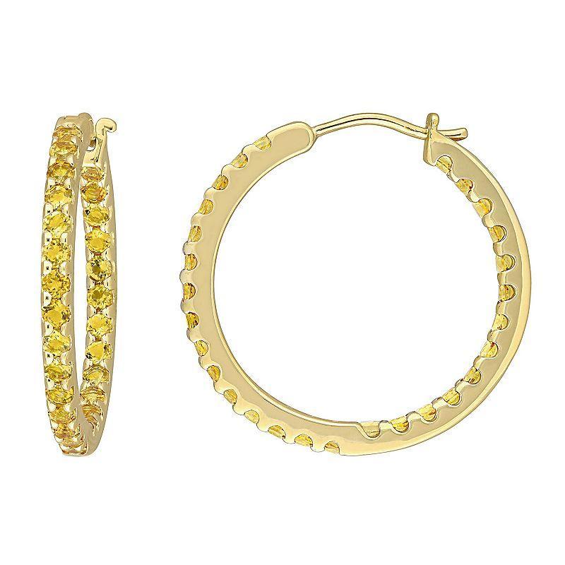 Stella Grace 10k Gold Citrine Inside-Out Hoop Earrings, Womens Product Image