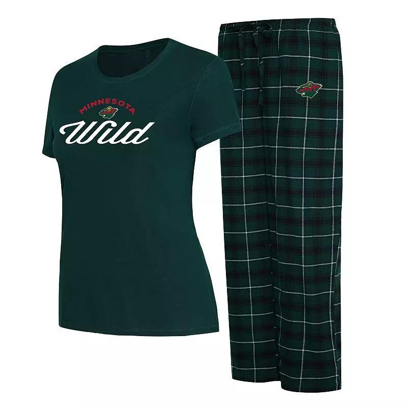 Womens Concepts Sport /Black Minnesota Wild Arctic T-Shirt & Pajama Pants Sleep Set Product Image