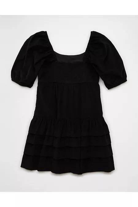 AE Corduroy Puff Sleeve Babydoll Mini Dress Womens Product Image