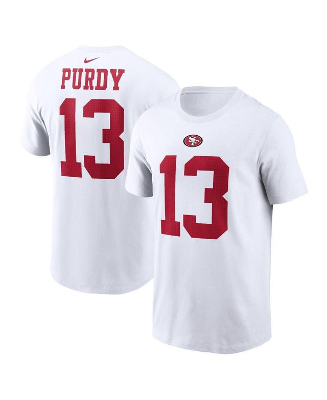 Mens Nike Brock Purdy White San Francisco 49ers Player Name and Number T-shirt Product Image