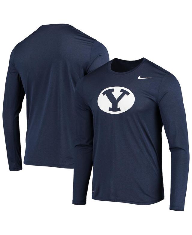 Mens Nike Navy BYU Cougars Legend Wordmark Performance Long Sleeve T-Shirt Product Image