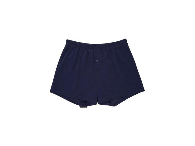 Hanro Cotton Sporty Knit Boxer (Midnight Navy) Men's Underwear Product Image