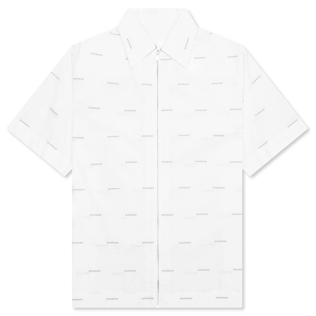 Zipped Boxy Fit Shirt - White Male Product Image