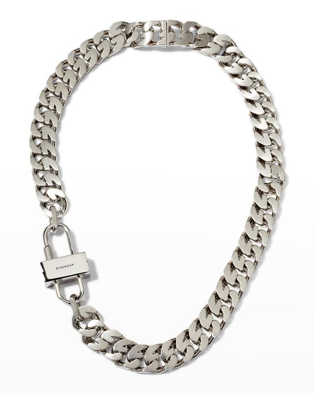 Givenchy G Chain Lock Small Necklace in Metallic Silver Product Image