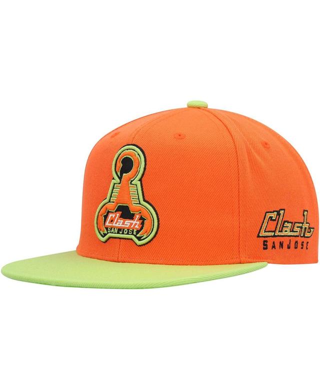 Mens Mitchell & Ness Orange San Jose Earthquakes Throwback Logo Snapback Hat Product Image