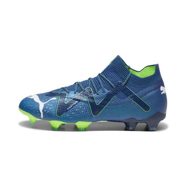 PUMA FUTURE ULTIMATE Firm Ground/Artifical Ground Men's Soccer Cleats Shoes in Persian Blue/White/Pro Green Product Image