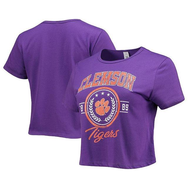 Womens ZooZatz Clemson Tigers Core Laurels Cropped T-Shirt Product Image