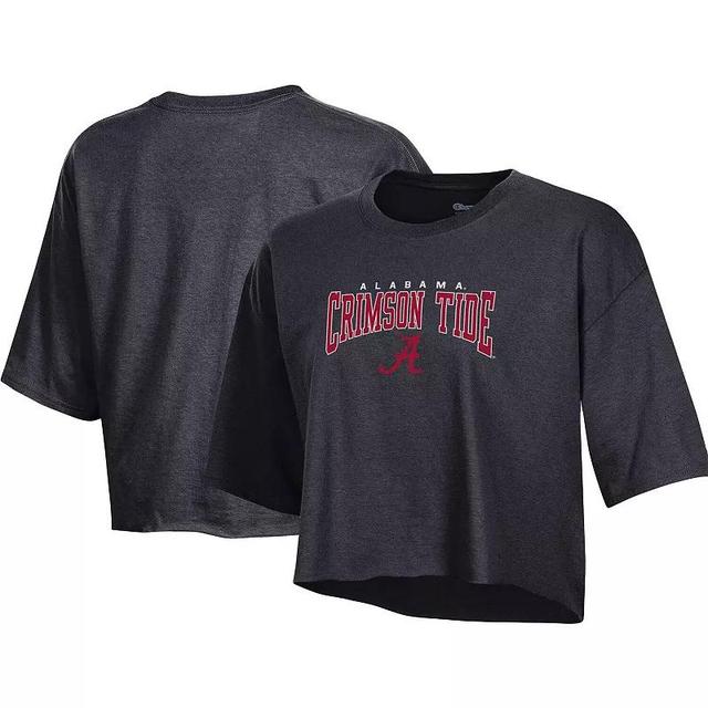 Womens Champion Heather Charcoal Alabama Crimson Tide Boyfriend Cropped T-Shirt Product Image