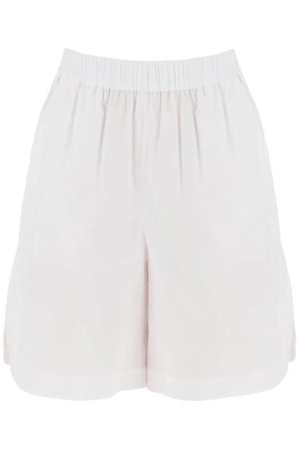 High Waist Bermuda Shorts In White Product Image