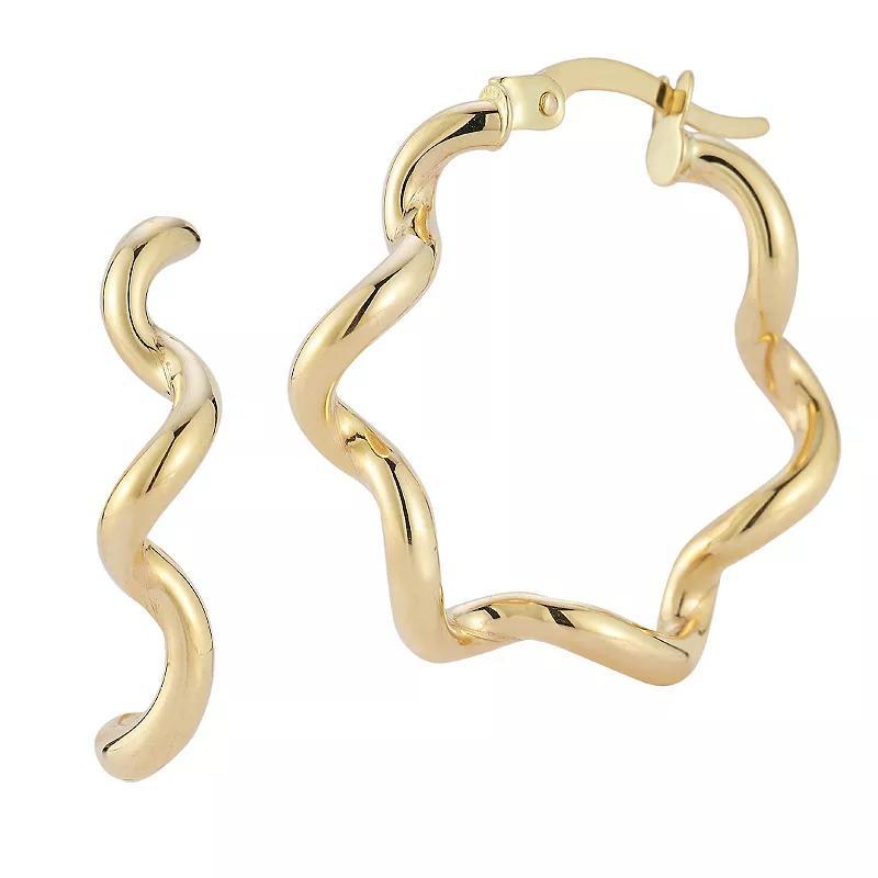 LUMINOR GOLD 14k Gold Twist Hoop Earrings, Womens Product Image