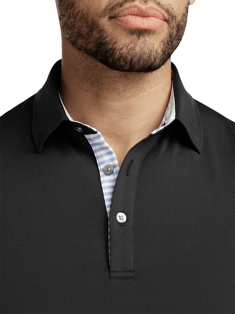 Performance Blend Three Button Polo - Black Product Image