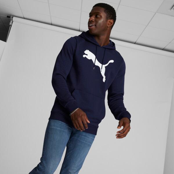 PUMA Big Cat Men's Logo Hoodie in Dark Blue Product Image