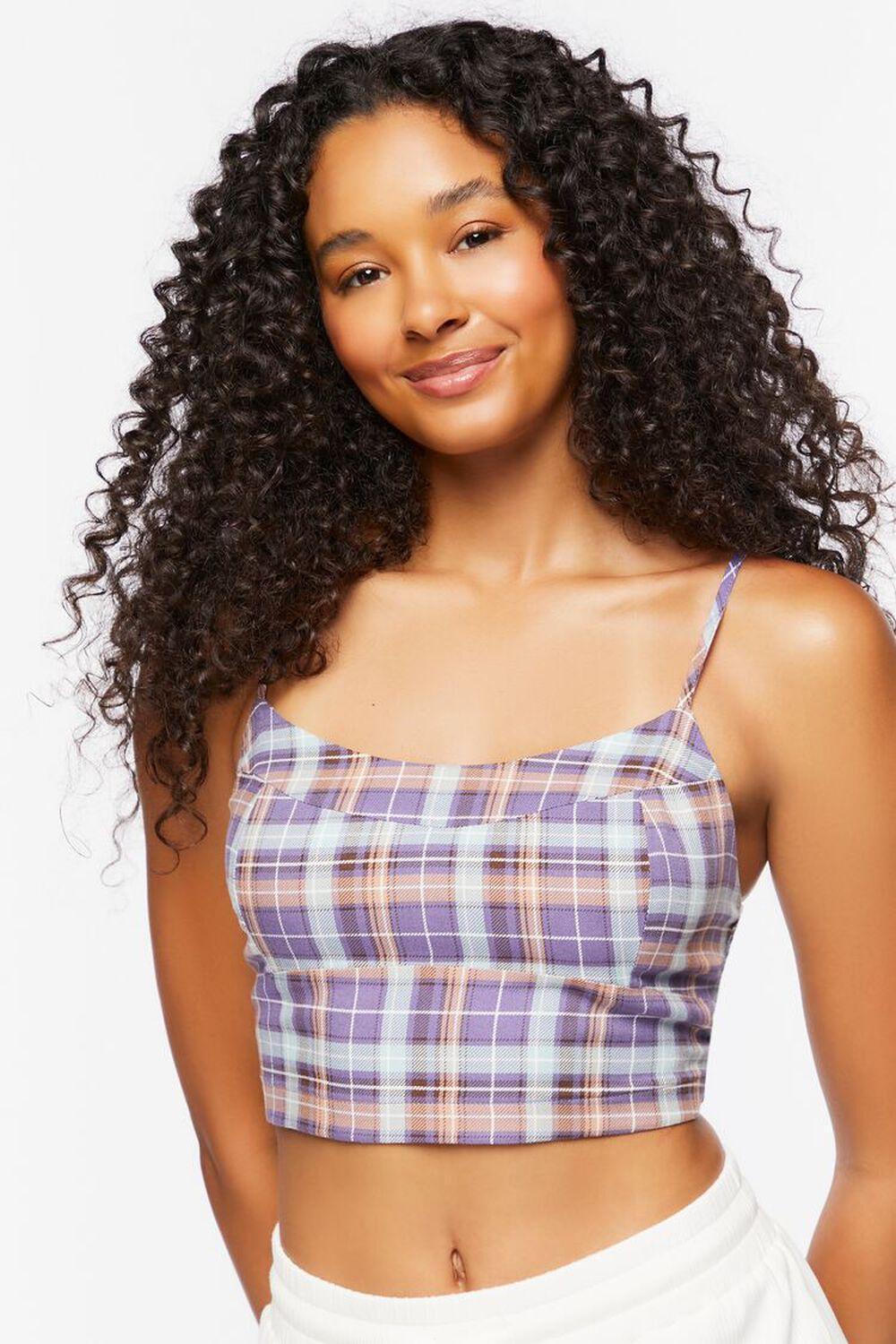 Plaid Lounge Cropped Cami | Forever 21 Product Image