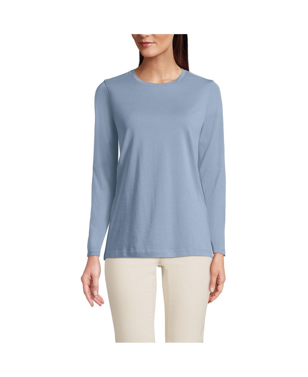 Petite Lands End Relaxed-Fit Supima Cotton Crewneck Tee, Womens Product Image