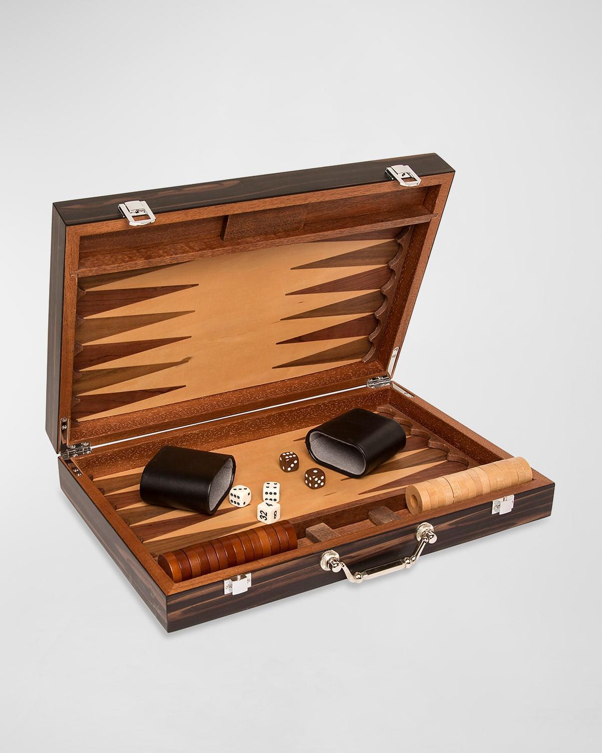 Mens High-Gloss Ebony Wood Backgammon Set Product Image