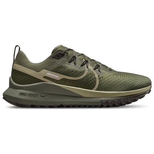 Nike Mens React Pegasus Trail 4 - Running Shoes Medium Olive/Natural Olive/Velvet Brown Product Image