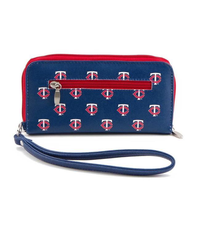 Womens Minnesota Twins Zip-Around Wristlet Wallet - Blue Product Image