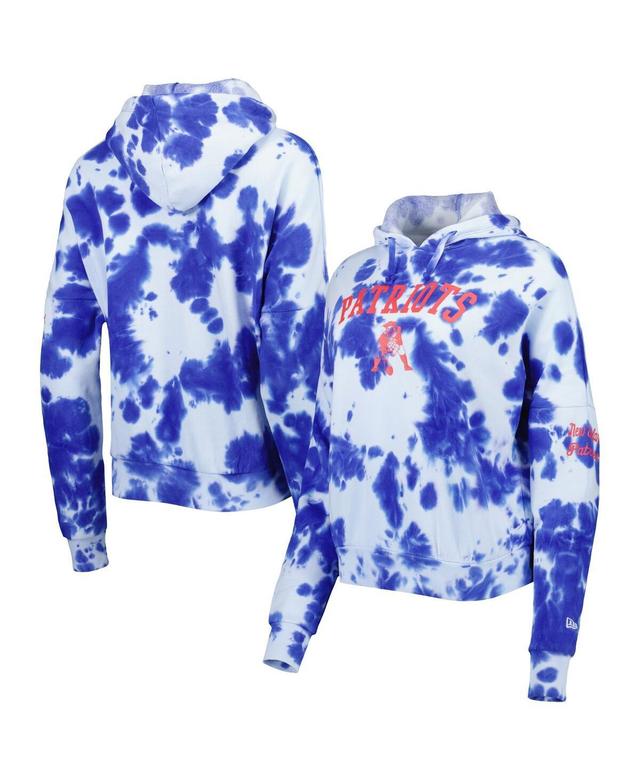 Womens New Era Royal New England Patriots Cloud Dye Fleece Pullover Hoodie Product Image