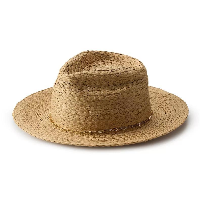 Womens Sonoma Goods For Life Chain Trimmed Oversized Panama Hat product image