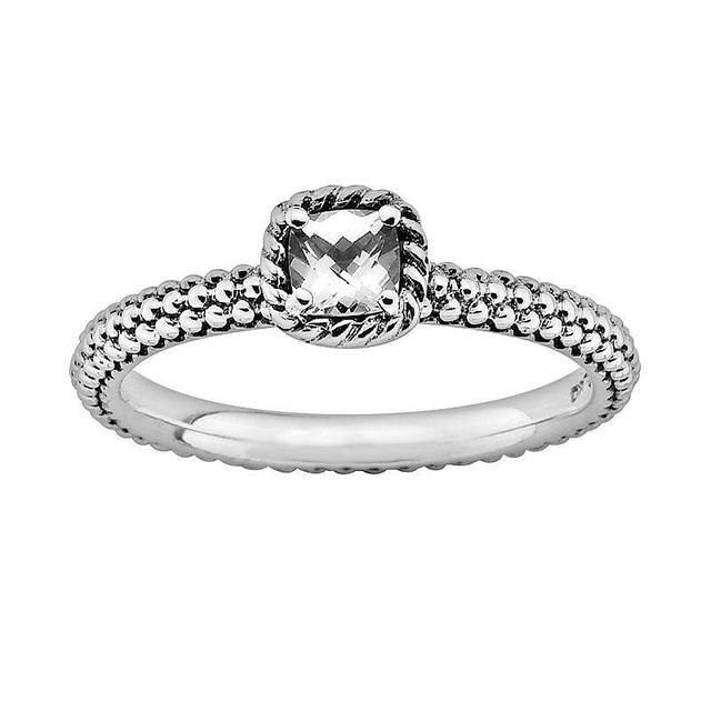 Stacks & Stones Sterling Silver White Topaz Stack Ring, Womens Product Image