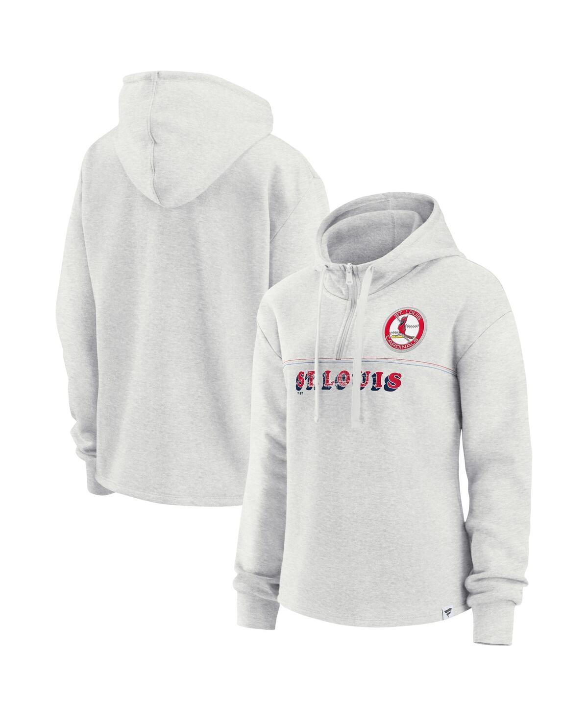 Womens Fanatics Branded Oatmeal St. Louis Cardinals True Classics Legacy Quarter-Zip Hoodie Product Image