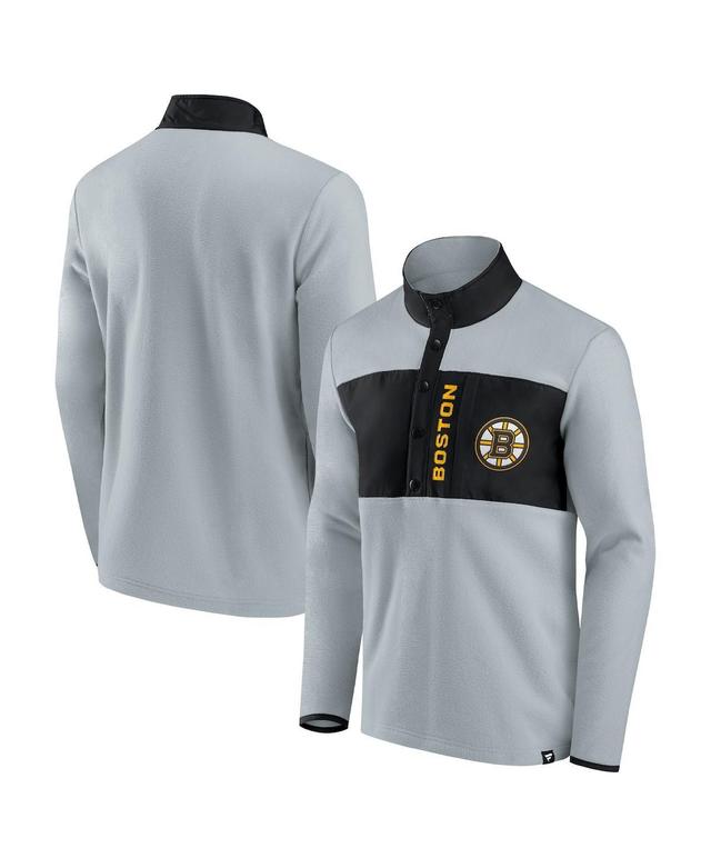 Mens Fanatics Gray Pittsburgh Penguins Omni Polar Fleece Quarter-Snap Jacket - Gray Product Image