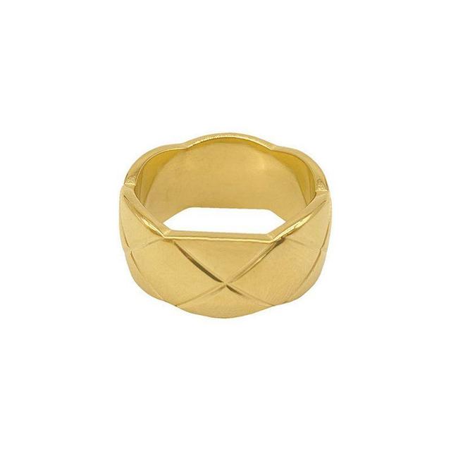 Adornia Gold-Tone Water-Resistant Cushion Band Ring Product Image