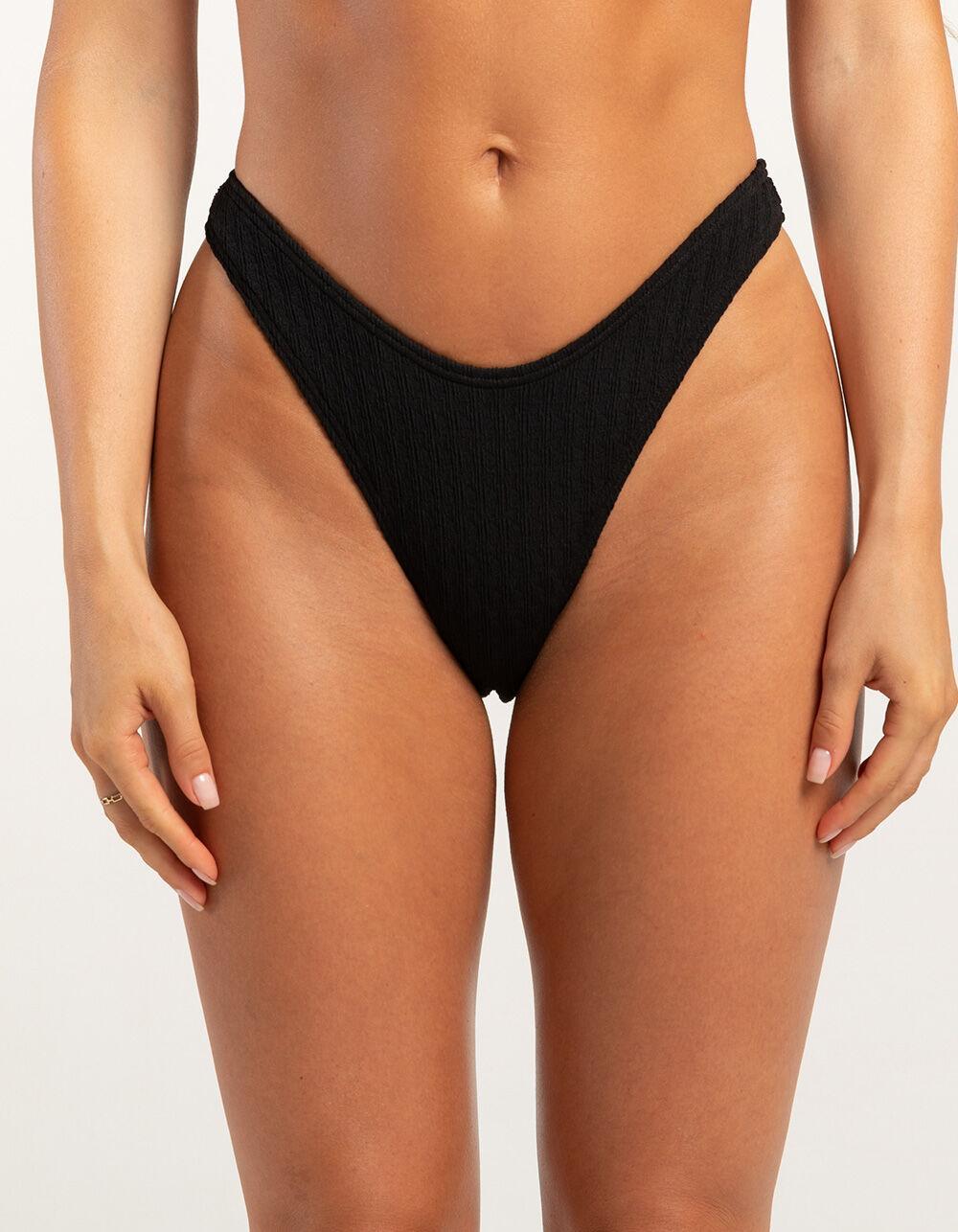 DAMSEL Texture High Leg Bikini Bottoms Product Image