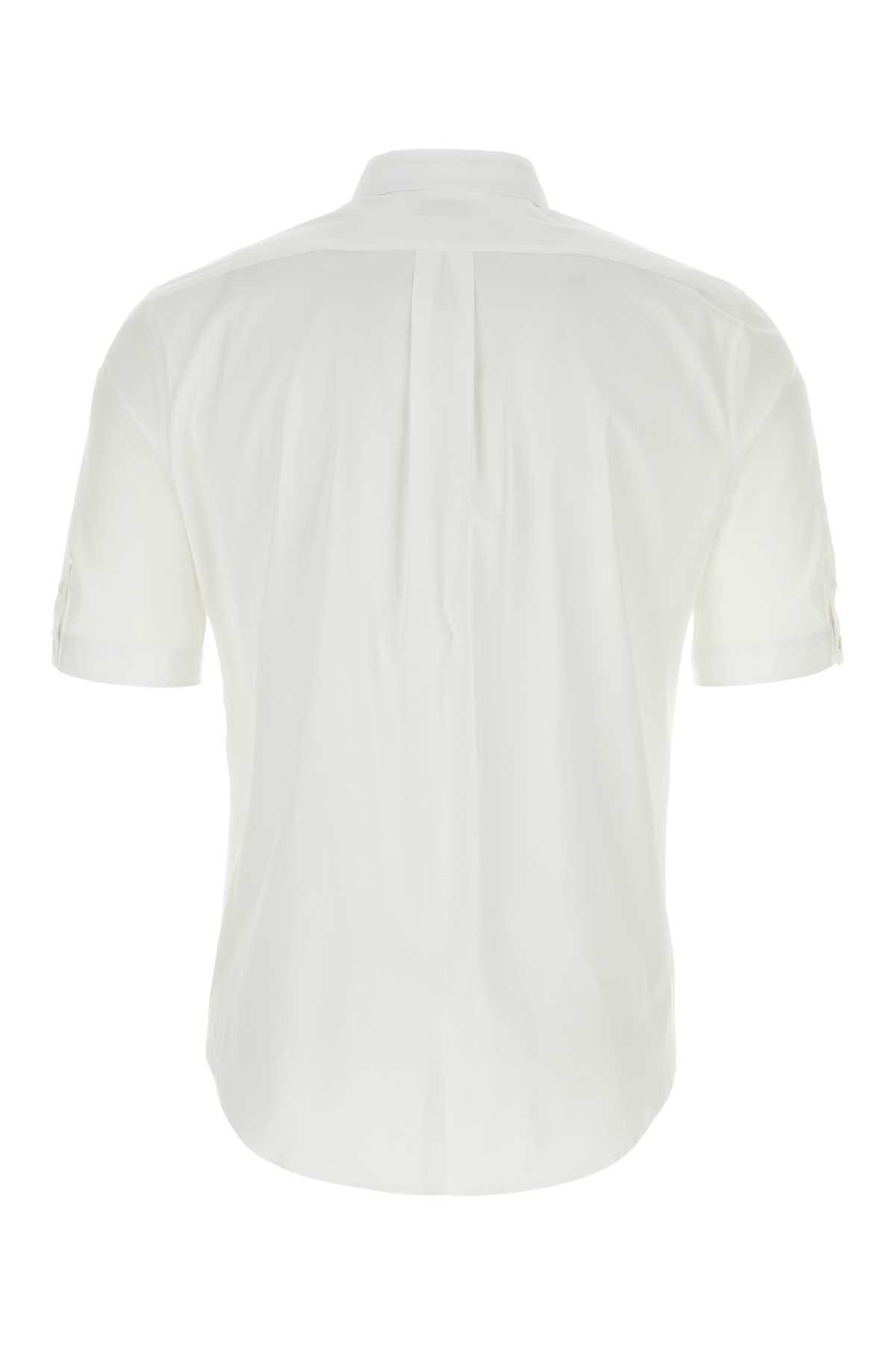 White Stretch Poplin Shirt In Opticalwhite Product Image