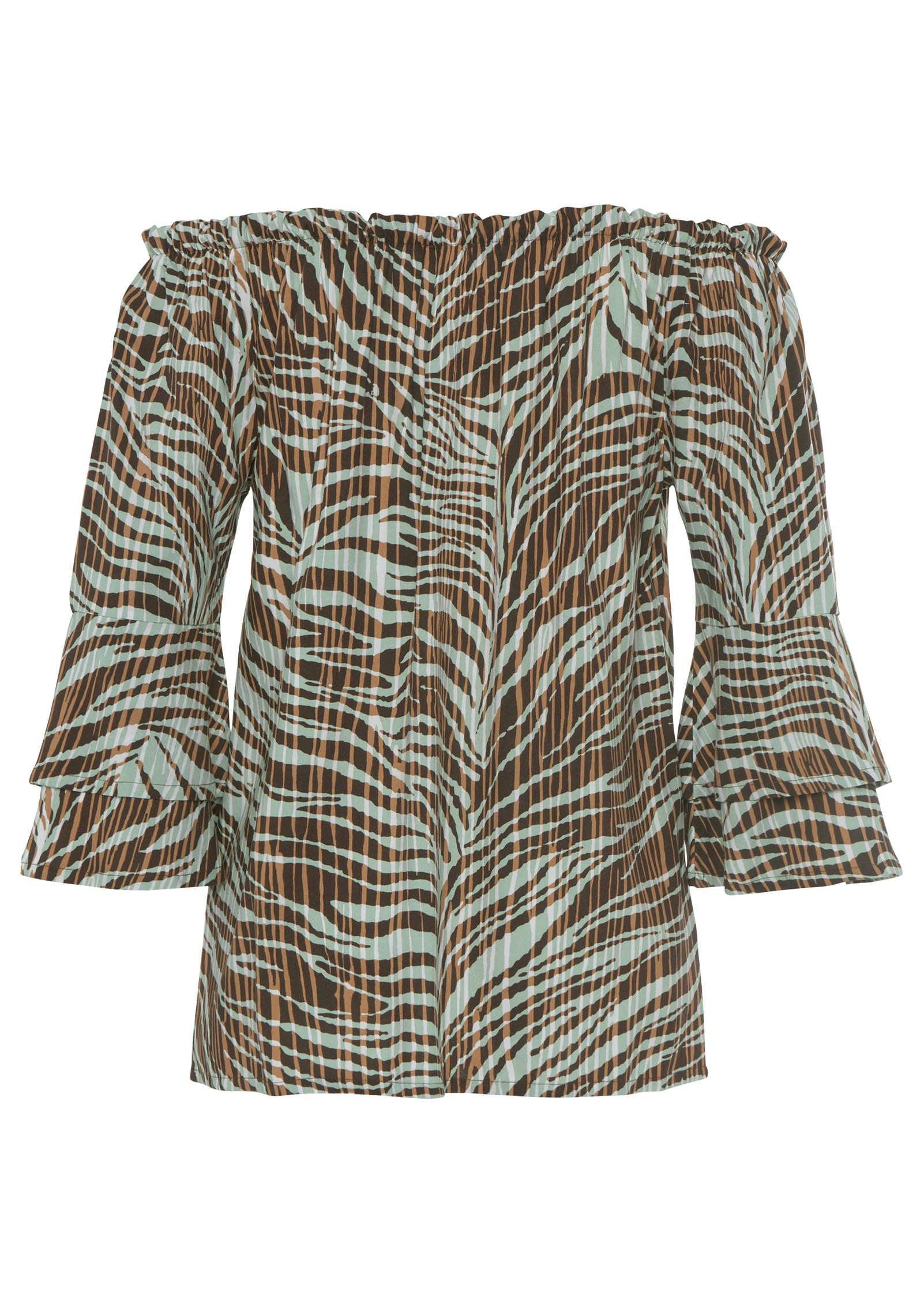 Off-The-Shoulder Top - Brown Multi Product Image